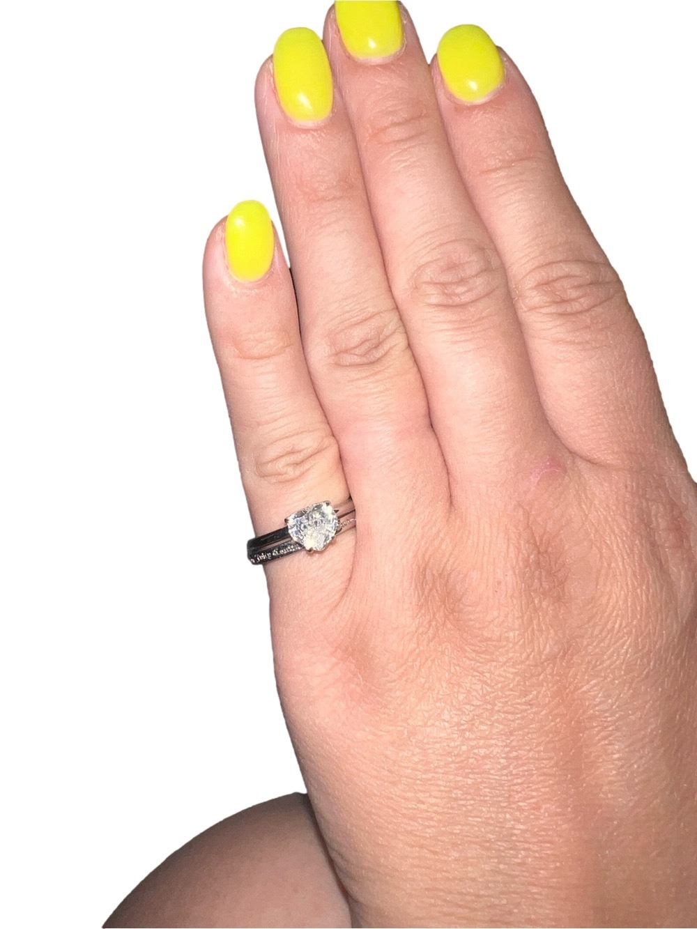 Rare ⭐️ Juicy Couture Silver Heart Solitaire Ring with Juicy Couture Brand Band - Picture 4 of 6